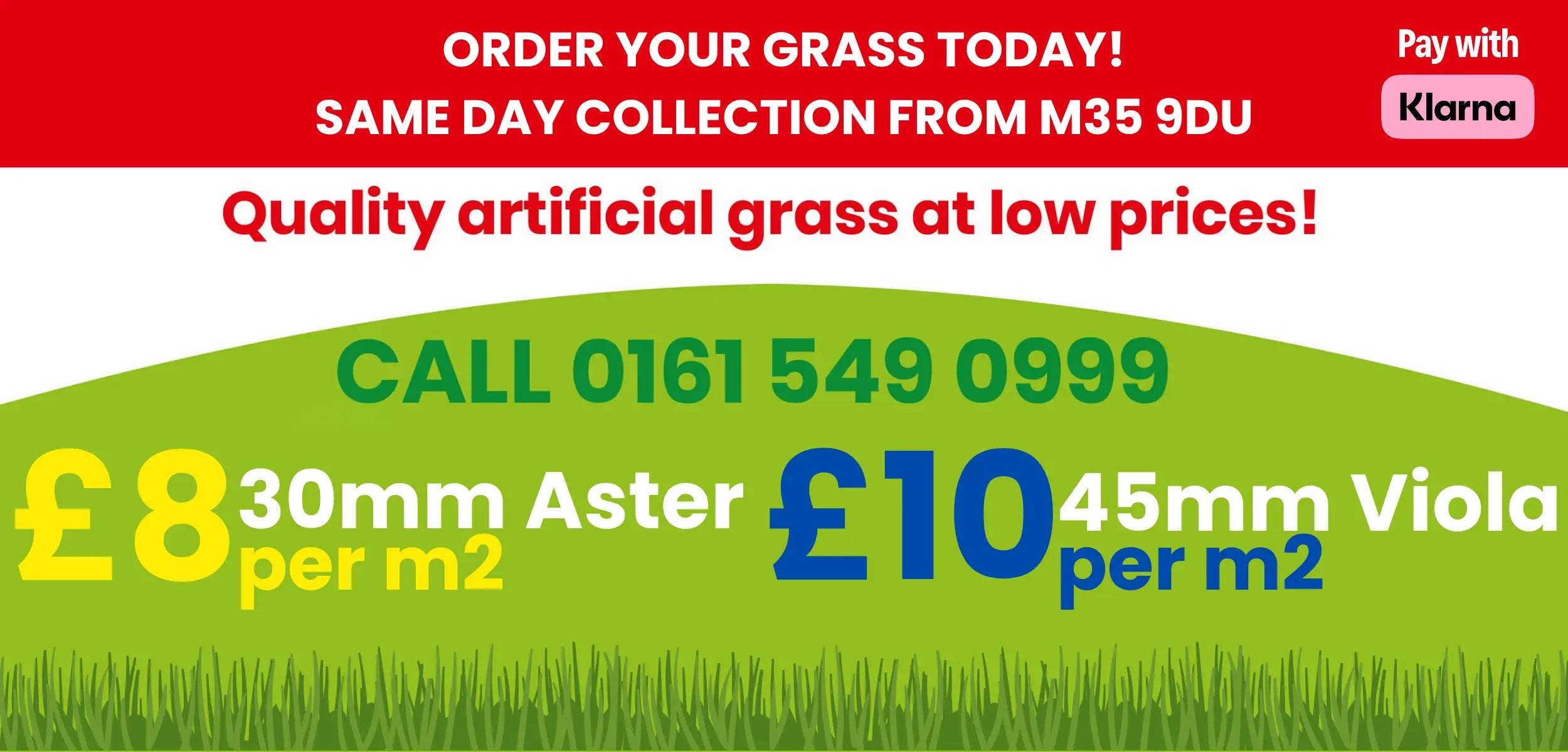 Discount Artificial Grass Manchester - Pay with Klarna 